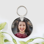 Modern Photo Memorial Keepsakes in Loving Memory Key Ring<br><div class="desc">Modern Photo Memorial Keepsakes in Loving Memory keychain</div>