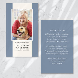 Modern Photo Memorial Prayer Card