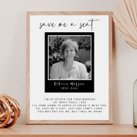 Modern Photo Memorial Saving a Seat Wedding Sign