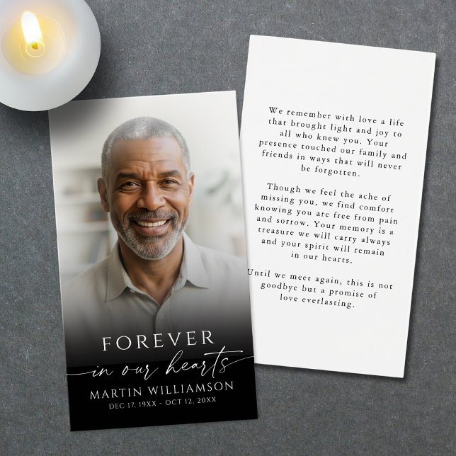 Modern Photo Memorial Sympathy Funeral Prayer Card (Creator Uploaded)