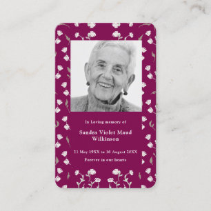 Modern photo minimalist memorial prayer card