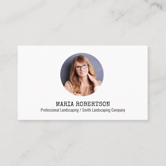 Modern Photo Minimalist QR Code Social Media Business Card (Front)