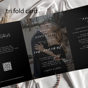Modern photo minimalist vow renewal all in one Tri-Fold announcement