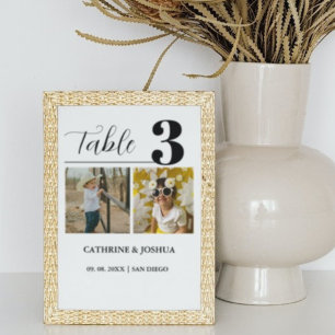 Modern Photo minimalist  Wedding decor Table Number