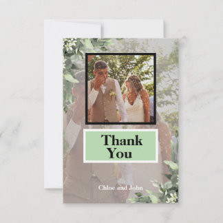 Modern Photo Mint Green  Thank You Card