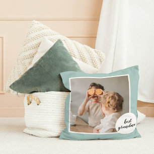 Modern Photo Mint Lovely Grandma Gift  Cushion