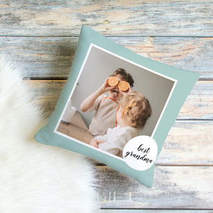 Modern Photo Mint Lovely Grandma Gift  Cushion