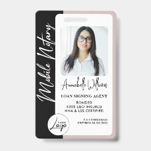 Modern Photo Mobile Notary  ID Badge