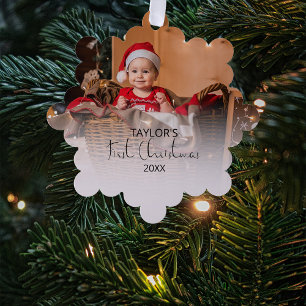 Modern Photo My First Christmas Tree Decoration Card