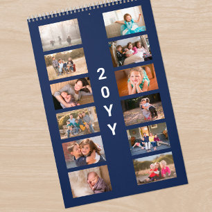 Modern Photo Navy Blue Cover Calendar