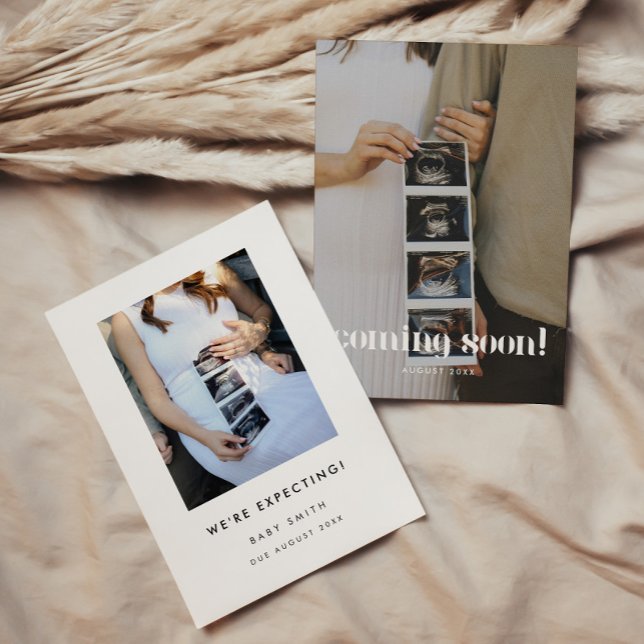 Modern Photo New Baby Coming Soon Pregnancy Announcement (Creator Uploaded)