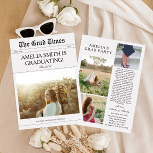 Modern Photo  Newspaper Graduation class of 2026 Invitation