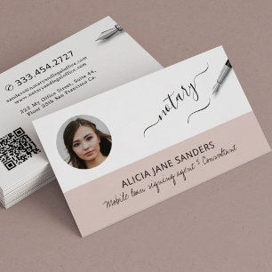 Modern photo notary mobile signing agent business card
