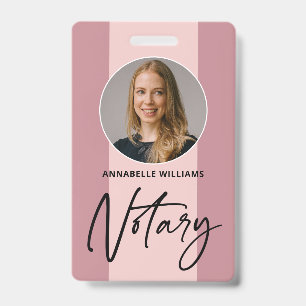 Modern Photo Notary Signing Agent  Badge ID Badge
