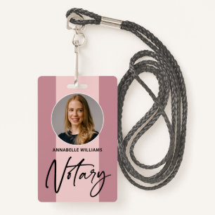 Modern Photo Notary Signing Agent Badge ID Badge