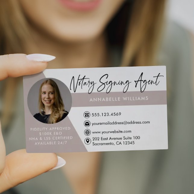 Modern Photo Notary Signing Agent Business Card (Creator Uploaded)