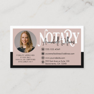 Modern Photo Notary Signing Agent Business Card