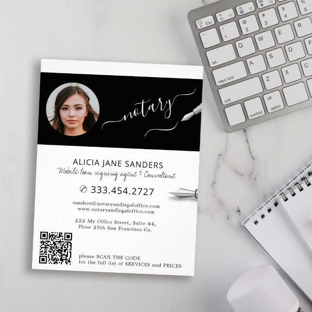 Modern photo notary signing agent QR Flyer (Creator Uploaded)