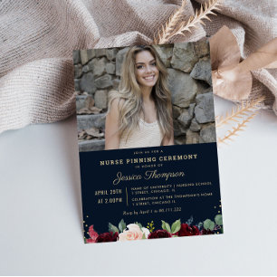Modern photo nurse pinning ceremony invitation