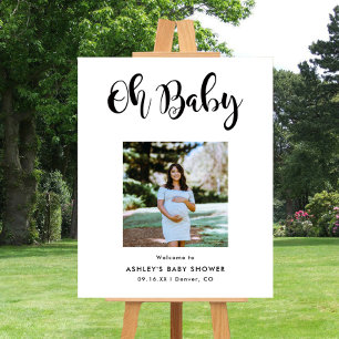 Modern Photo Oh Baby Shower Welcome Sign