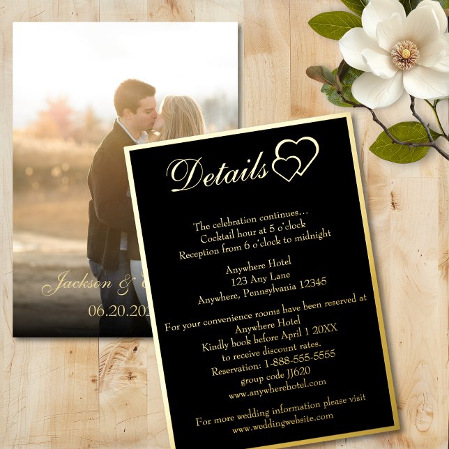 Modern Photo on Back Wedding Details Enclosure (Creator Uploaded)