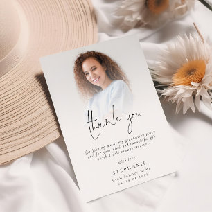 Modern Photo Overlay 2024 Graduate Thank You Card