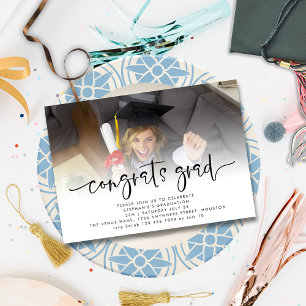 Modern Photo Overlay Congrats Grad 2025 Graduation Invitation