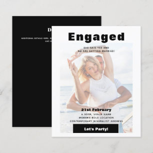 Modern Photo Overlay ENGAGEMENT Party Announcement