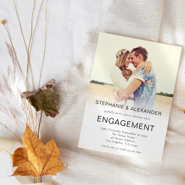 Modern Photo Overlay Engagement Party Invitation (Creator Uploaded)