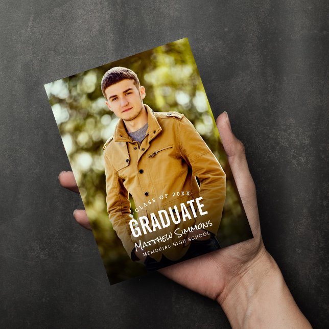 Modern Photo Overlay Graduation Party Invitation (Creator Uploaded)