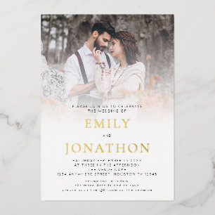 Modern Photo Overlay QR Code Wedding Luxury Real