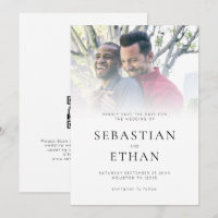 Modern Photo Overlay QR Gay Wedding Save The Date