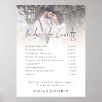 Modern Photo Overlay Reception Order of Events