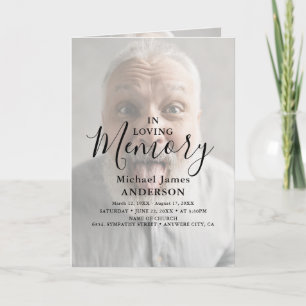 Modern Photo Overlay Sympathy Funeral Program