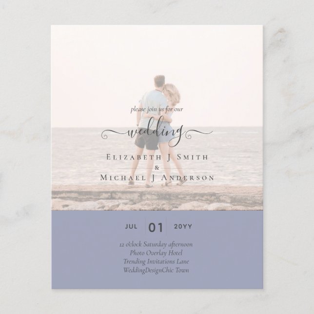 Modern PHOTO OVERLAY TEXT Wedding Budget Flyer (Front)
