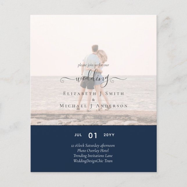 Modern PHOTO OVERLAY TEXT Wedding Budget Flyer (Front)