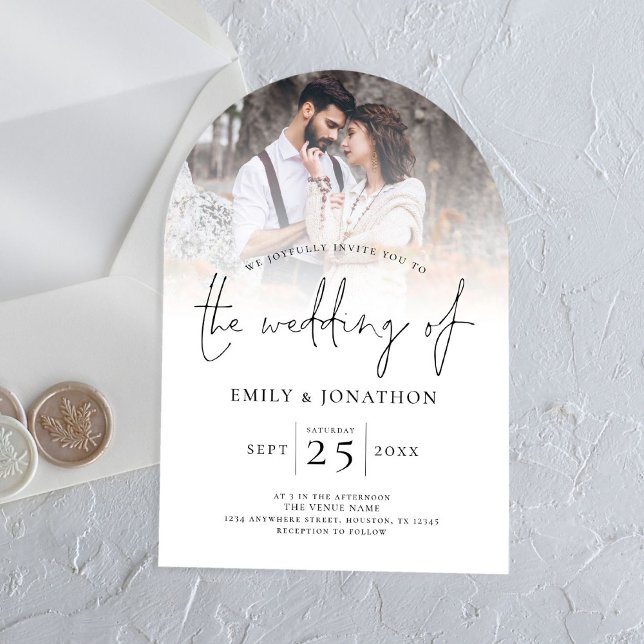 Modern Photo Overlay Wedding Acrylic Invitations (Creator Uploaded)