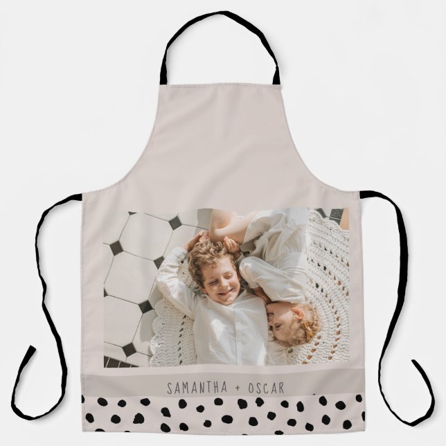Modern Photo Pastel Personalised Name Gift Apron (Front)