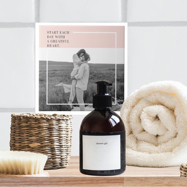 Modern Photo Pastel Pink Family Lovely Gift Ceramic Tile (Creator Uploaded)