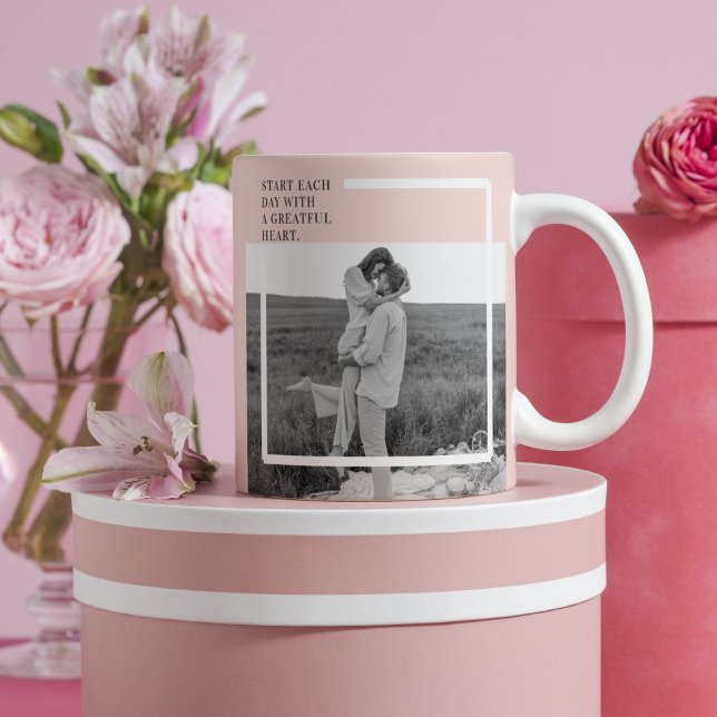 Modern Photo Pastel Pink Family Lovely Gift Mug (Creator Uploaded)