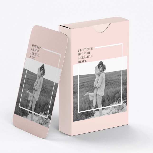 Modern Photo Pastel Pink Family Lovely Gift Playing Cards (Creator Uploaded)