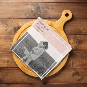 Modern Photo Pastel Pink Family Lovely Gift Tea Towel