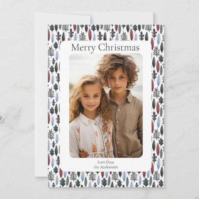Modern photo patterned christmas card (Front)