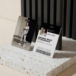 Modern Photo Personal Trainer Fitness Lifestyle ID Badge