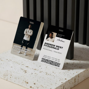 Modern Photo Personal Trainer Fitness Lifestyle ID Badge