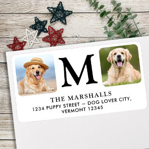 Modern Photo Personalised Monogram Return Address  Label
