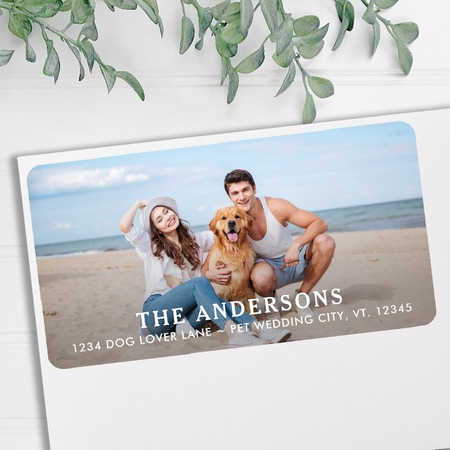 Modern Photo Pet Dog Personalised Return Address Label (Creator Uploaded)