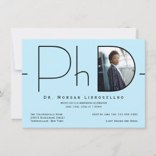 Modern Photo PhD Graduation Invitation