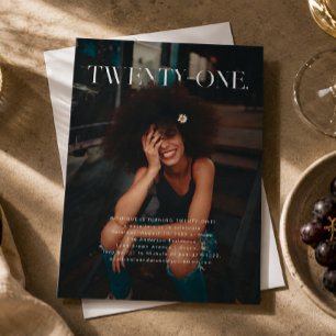Modern Photo Pop Twenty-One Birthday Invitation