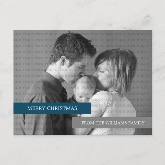 Modern Photo Postcard (Blue/Grey) (Front)